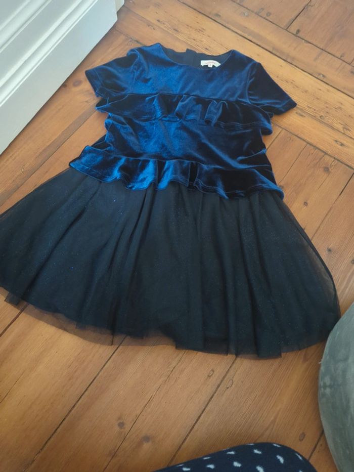 Robe velours et tulles paillettes fêtes cérémonie 8 ans catimini - photo numéro 1