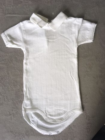 Body à col Petit Bateau, 3 mois, blanc.