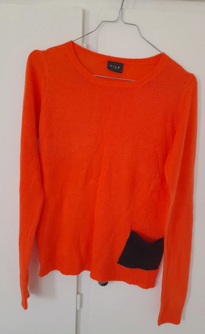 Pull léger corail noir - Vila