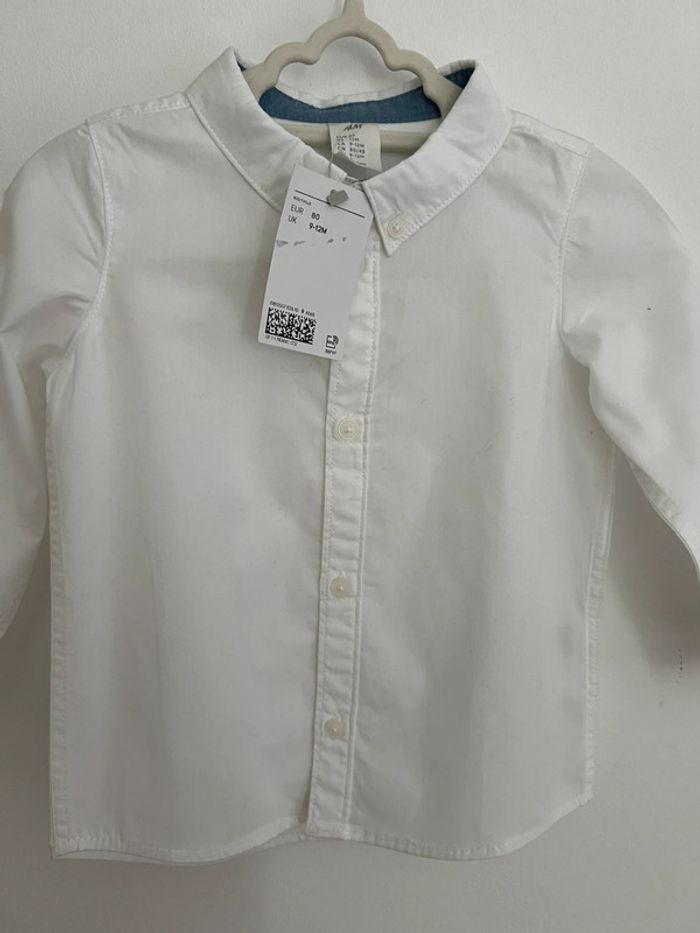 Chemise blanche H&M 9-12 mois 80 cm - photo numéro 2