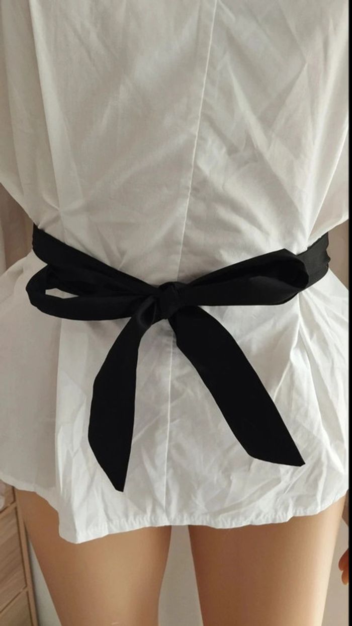 Chemise blanche ruban noir taille s/m - photo numéro 4