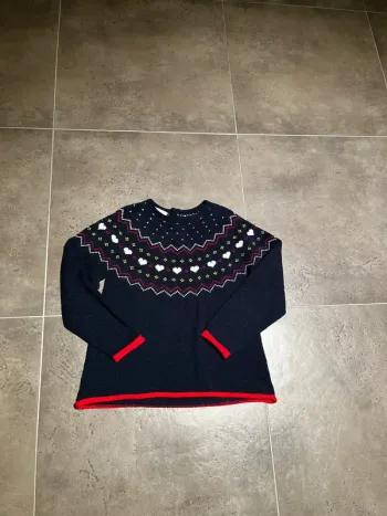 6/7 ans pull coton/laine ZY motif montagne