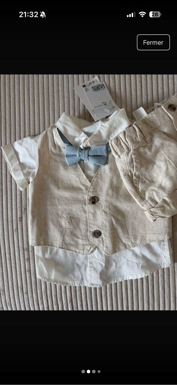 Ensemble de cérémonie bébé beige - photo numéro 2