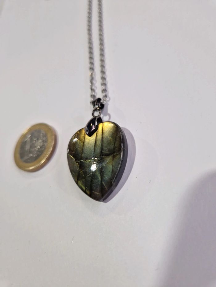 Collier labradorite métal argenté - photo numéro 3