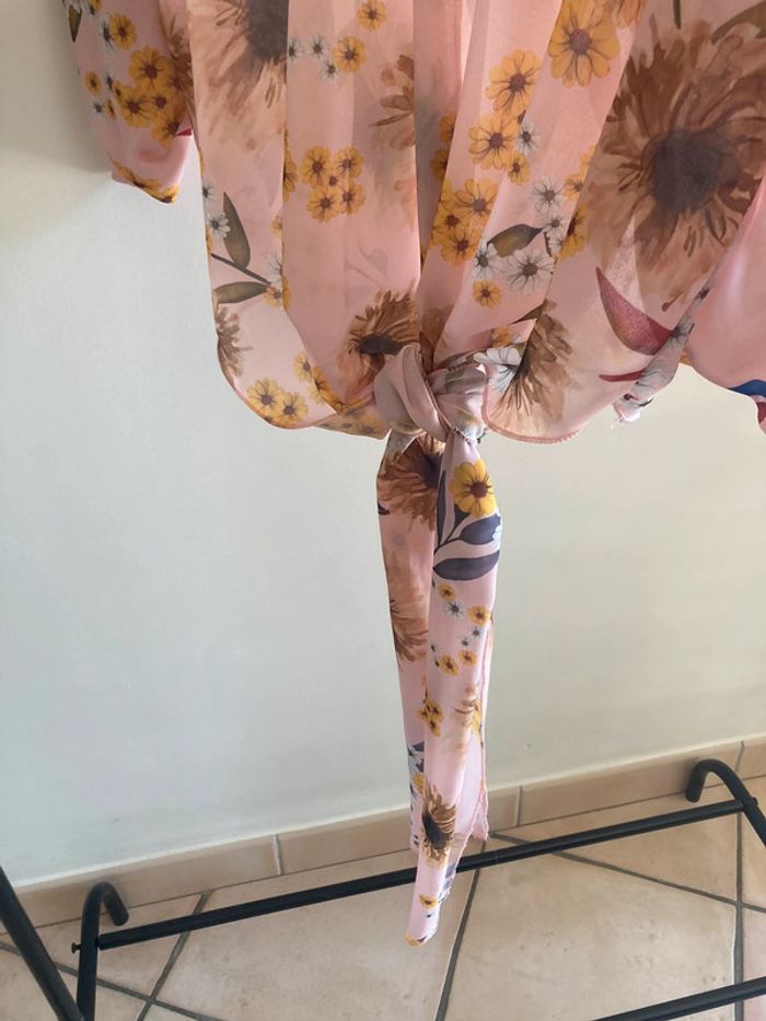 Blouse rose à imprimés - photo numéro 2