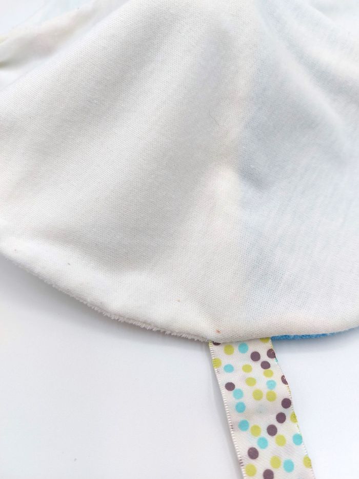 Doudou plat rond chien beige bleu écru GIPSY smile fleur étoile rouge pois - photo numéro 5