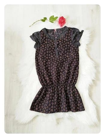 Robe tunique en coton imprimé petits pois manches courtes Orchestra 14 ans