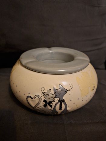 Cendrier Marocain "Mistigris" - Décor Chats Amoureux - Efya Déco