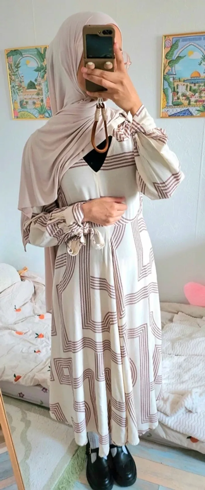 Robe fluide imprimée H&M - Taille 40 - photo numéro 3