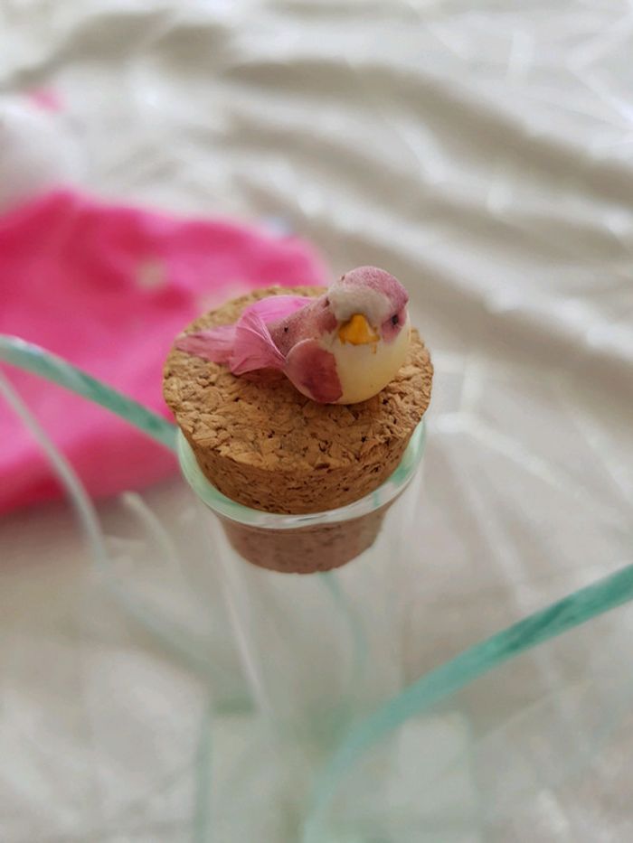 Mini vase ou porte dragées avec oiseau - photo numéro 3