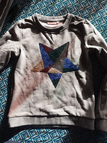 Sweat petit 10 ans avec étoiles pailettes