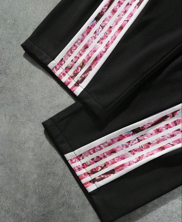 Jogging street wear doublé ceinture rose - photo numéro 3