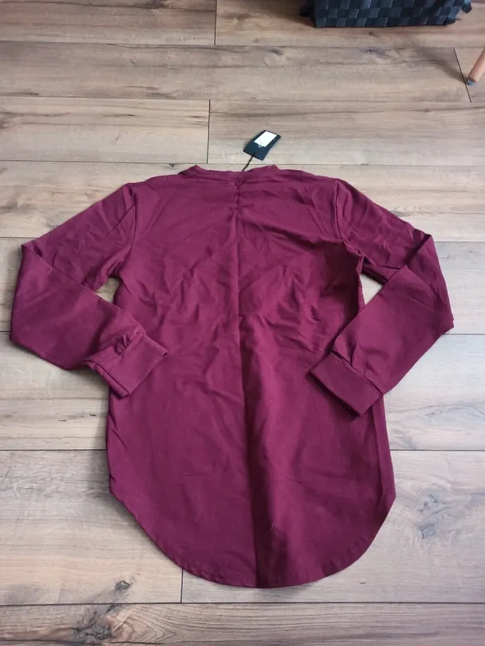 Pull mi-epais homme manches longues bordeaux xl - photo numéro 4