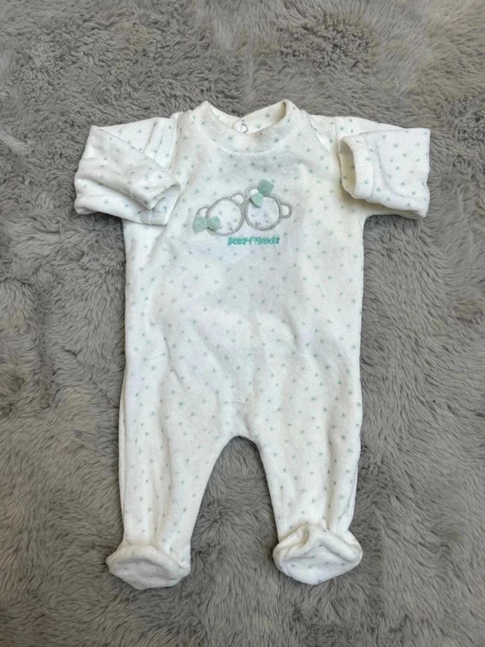 Pyjama velours 1 pièce 1 mois