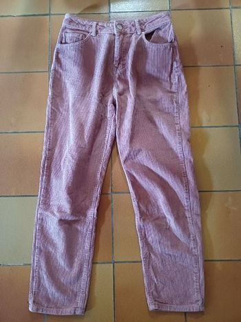 Pantalon mom en velours