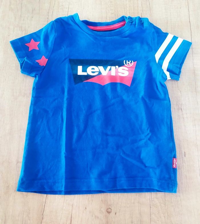 T-shirt manches courtes garçon bleu taille 12 mois Levi's