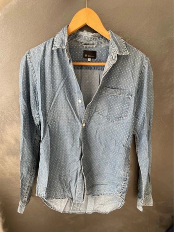 Chemise femme bleu à pois