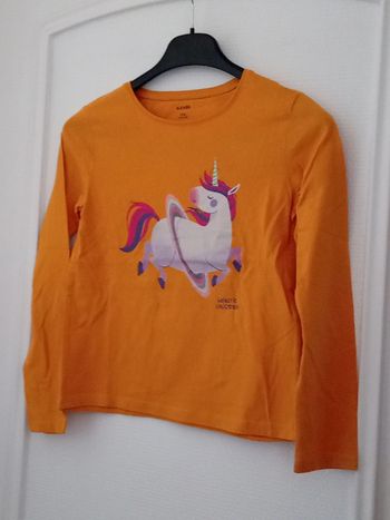 Tee-shirt motif licorne moutarde fille 10 ans kiabi
