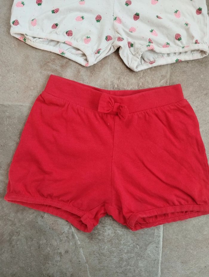 Lot 2 shorts fille 18 mois rouge et fraises - photo numéro 4