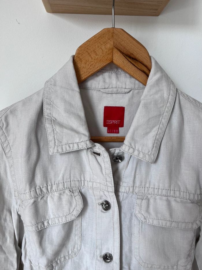 Veste blanc cassé en lin Esprit - photo numéro 2