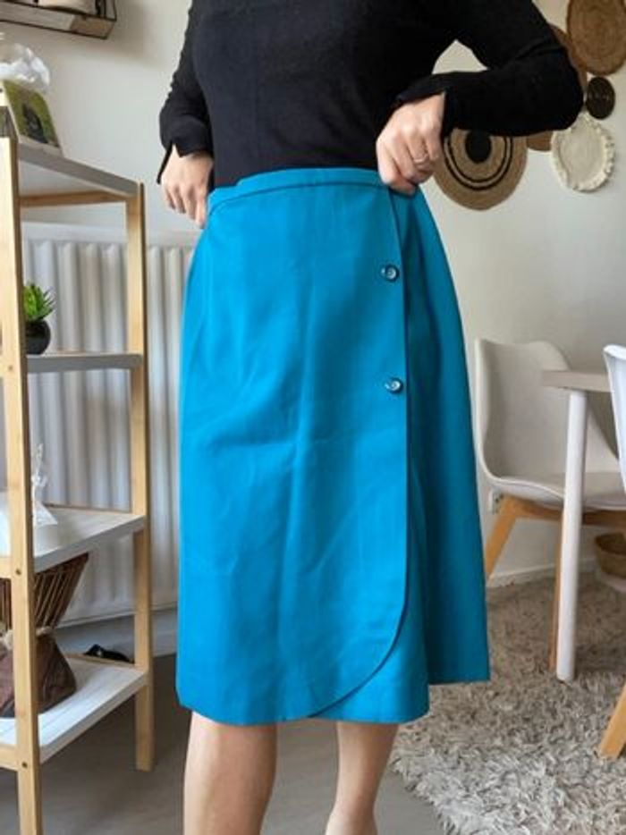 Jupe vintage bleu taille 36/38
