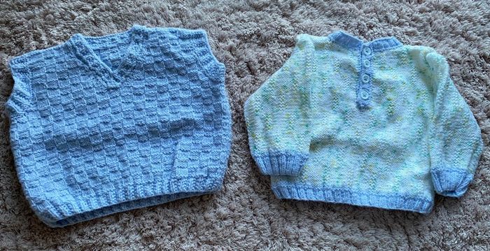 Ensemble en laine fait à la main pull et pull sans manche