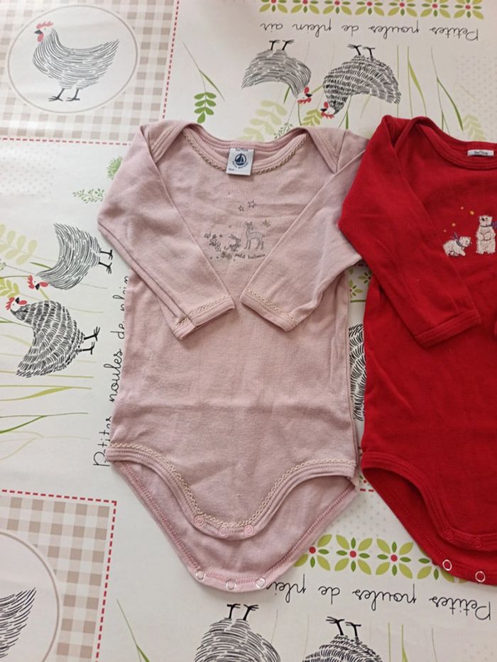 Lot de 2 bodies Petit Bateau 9 mois - photo numéro 2