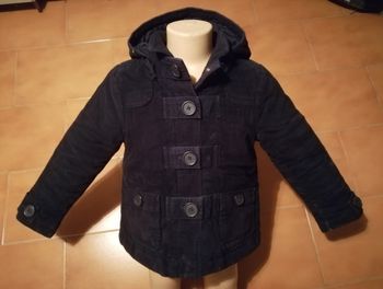 Parka velours marine épaisse matelassée avec capuche taille 8 ans Okaidi