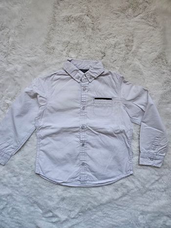 Chemise blanche surpiqûres manche longue basic