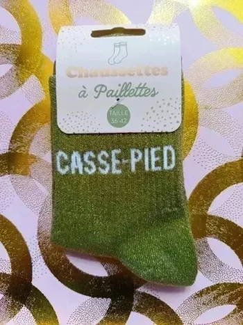Chaussette à paillettes message