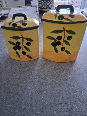 Lit de 2 pots épices motif olive