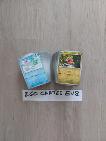 Lot de 260 cartes Pokémon Neuves EV8 Étincelles Déferlantes FR