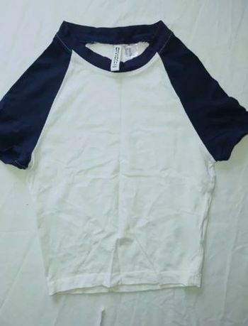 T-shirt blanc et bleu XS·Très bon état·H&M