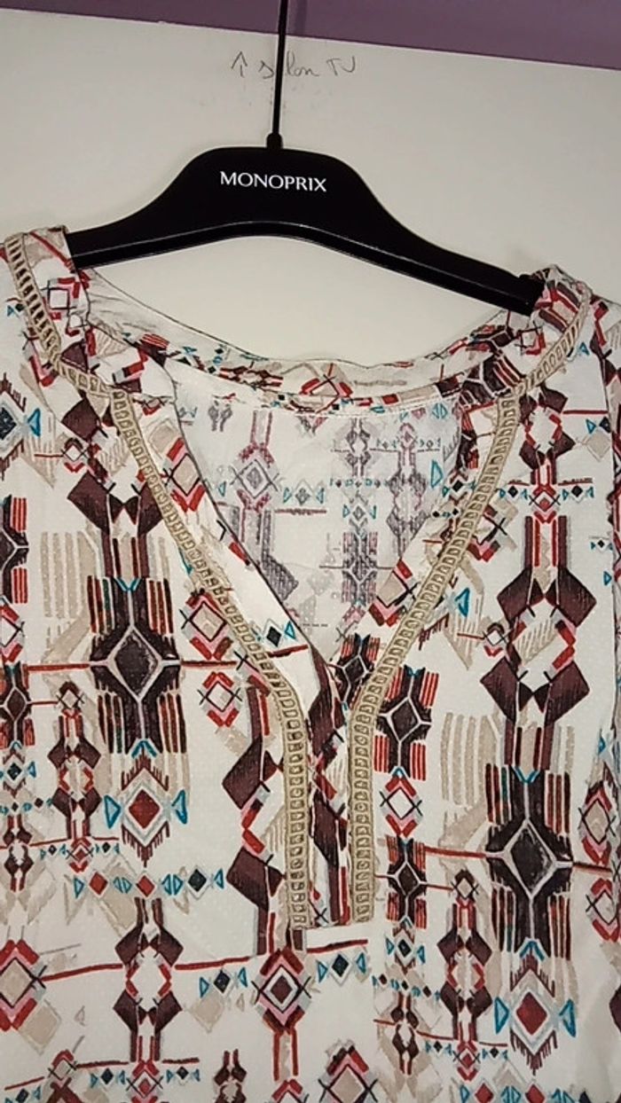 Blouse à motif bohème - Taille S - photo numéro 3