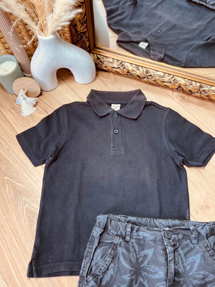 Taille 6 ans ensemble 2p été garçon pocopiano noir gris foncé * tropic * 💙 - photo numéro 2