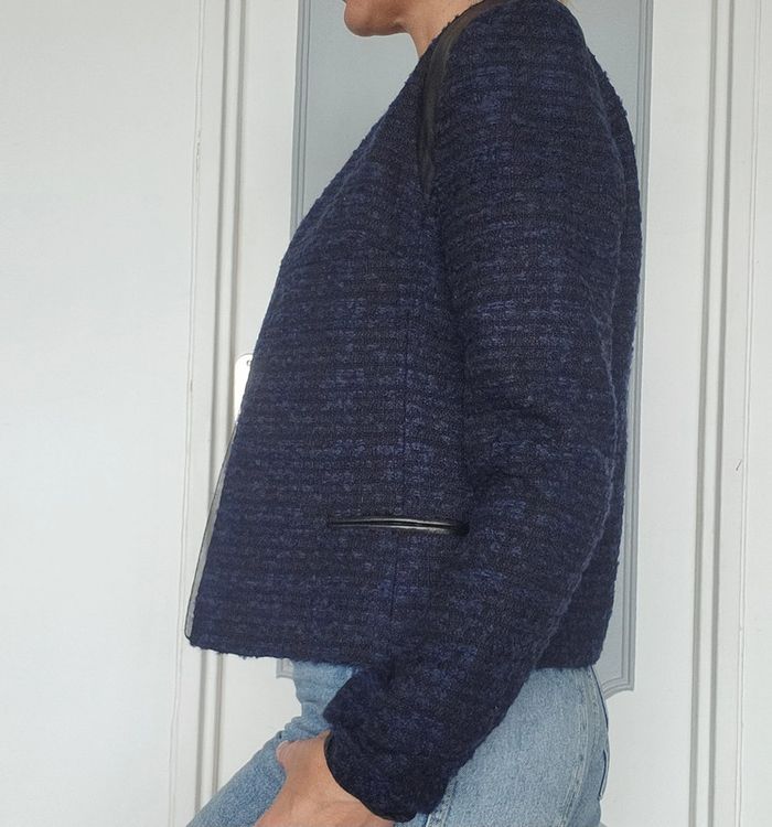 Blazer/ veste Sandro marine et noir Taille 38 - photo numéro 3