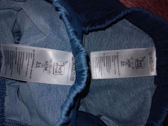 Lot de 2 jeggings en jean/denim souple 3/6mois en excellent état - photo numéro 4