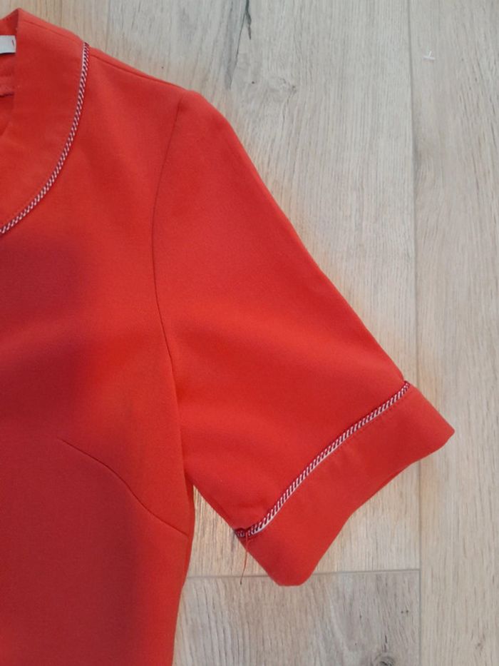 Robe vintage manches courtes corail t.36 - photo numéro 4