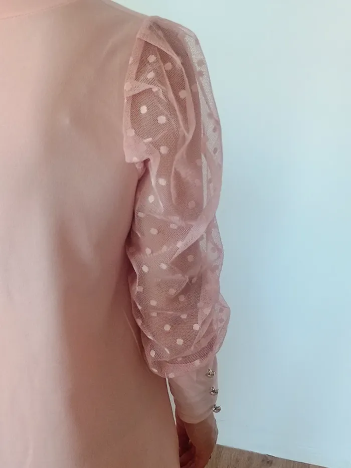 Robe rose à manches en tulle – L'Original Paris – Taille unique - photo numéro 3