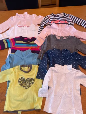 10 t-shirt manches longues fille 9 mois