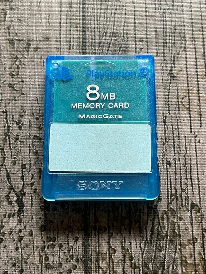 Carte Memoire 8MB Sony Playstation 2 PS2 officielle Bleu transparente