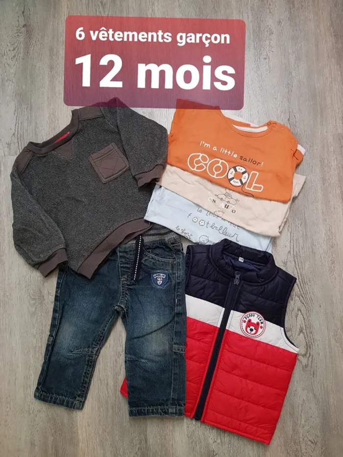 Lot de 6 vêtements 12 mois garçon