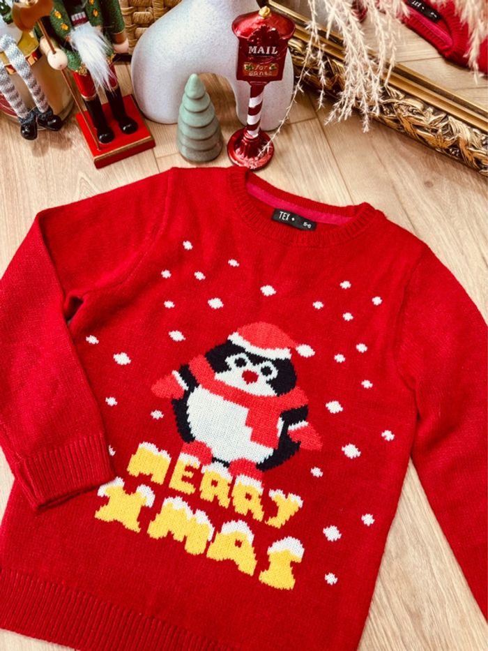 Taille 6 ans pull Noël garçon Tex rouge * pingouin * 🎄 - photo numéro 2