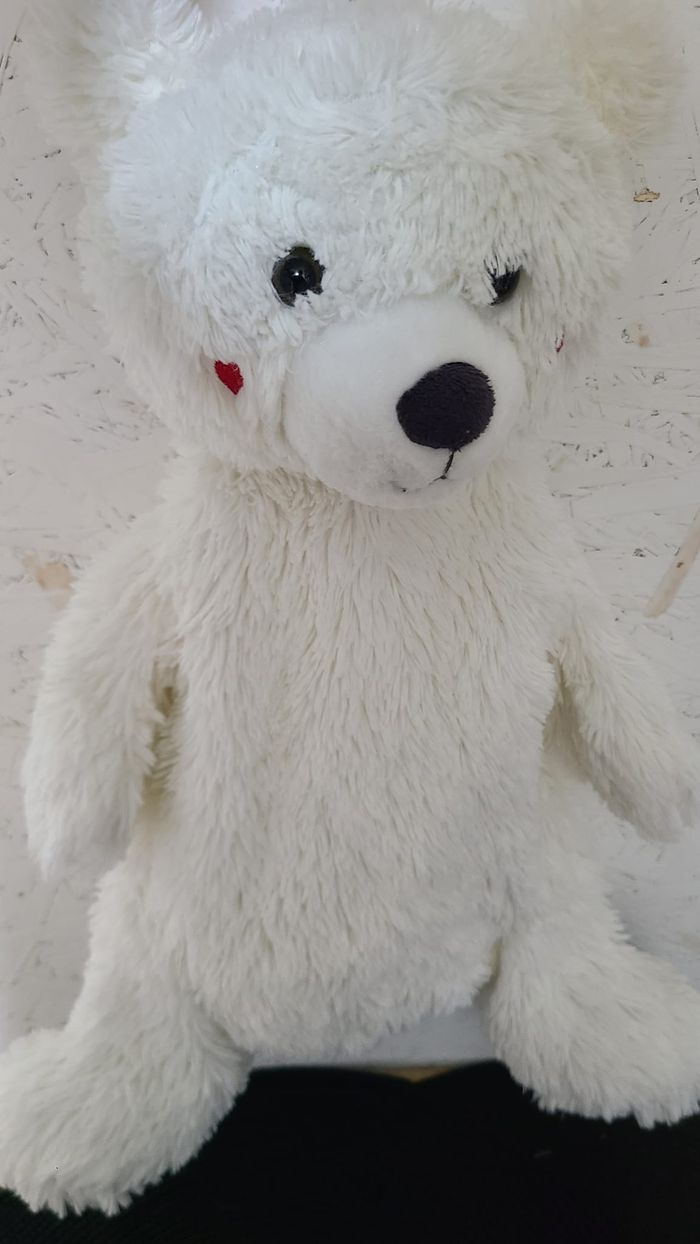 Peluche ours ETAM range pyjama bouillotte blanc - photo numéro 4