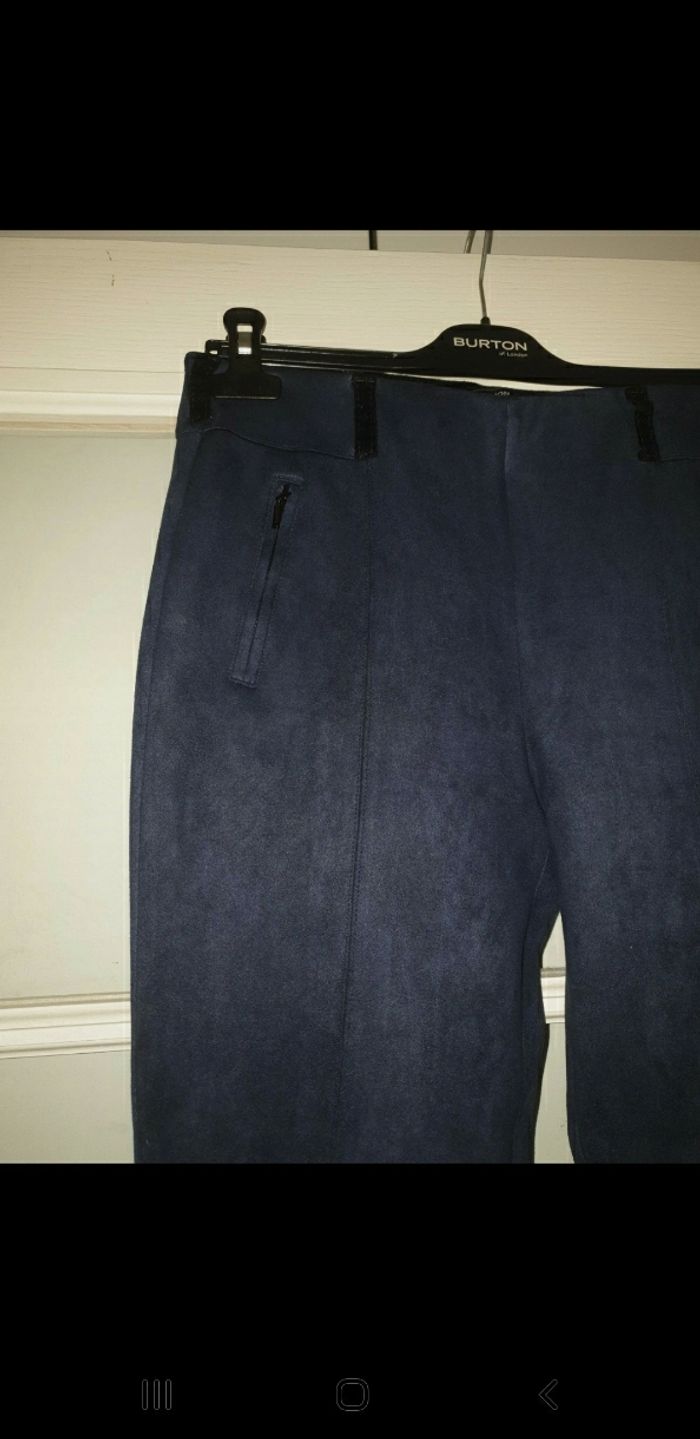 Pantalon effet velour marine - photo numéro 3