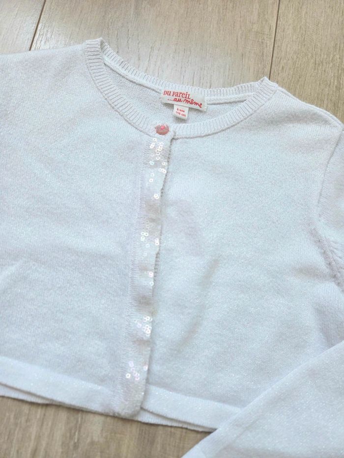 Gilet blanc pailleté 6 ans - photo numéro 2