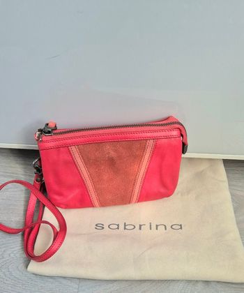 Sac à main pochette rouge vintage cuir Sabrina