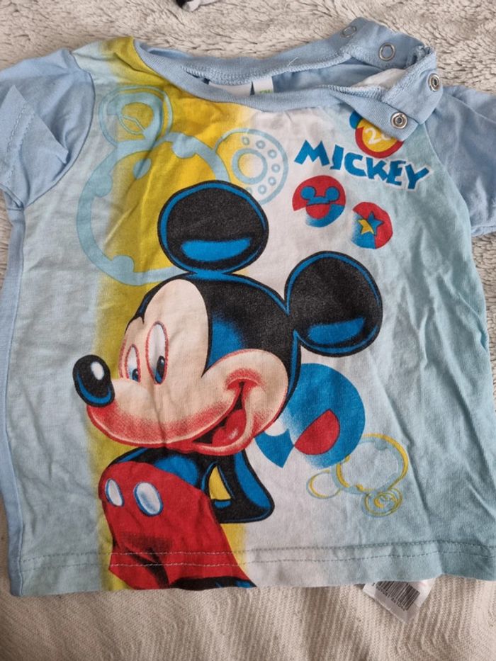 Tee shirt mickey 12 mois bleu clair
