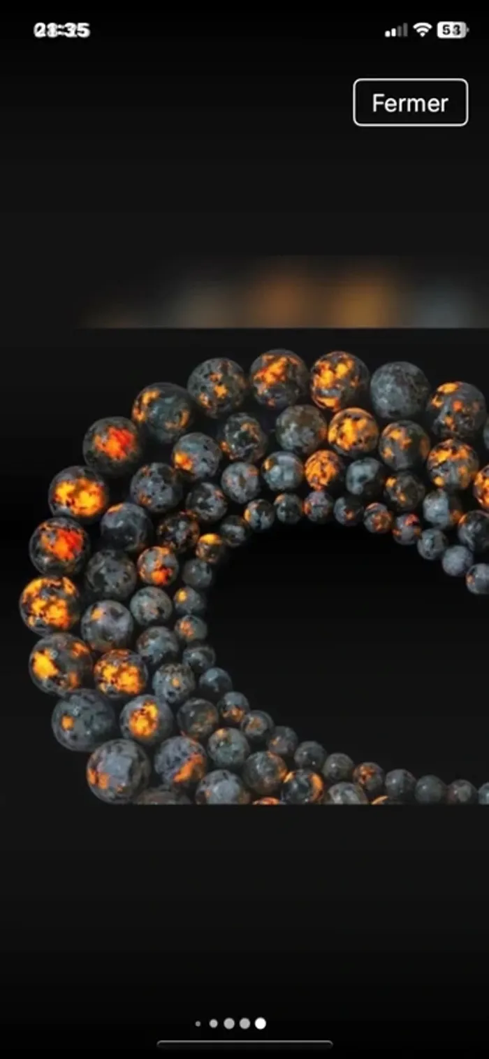 Bracelet skull Pierre de Feu - photo numéro 6