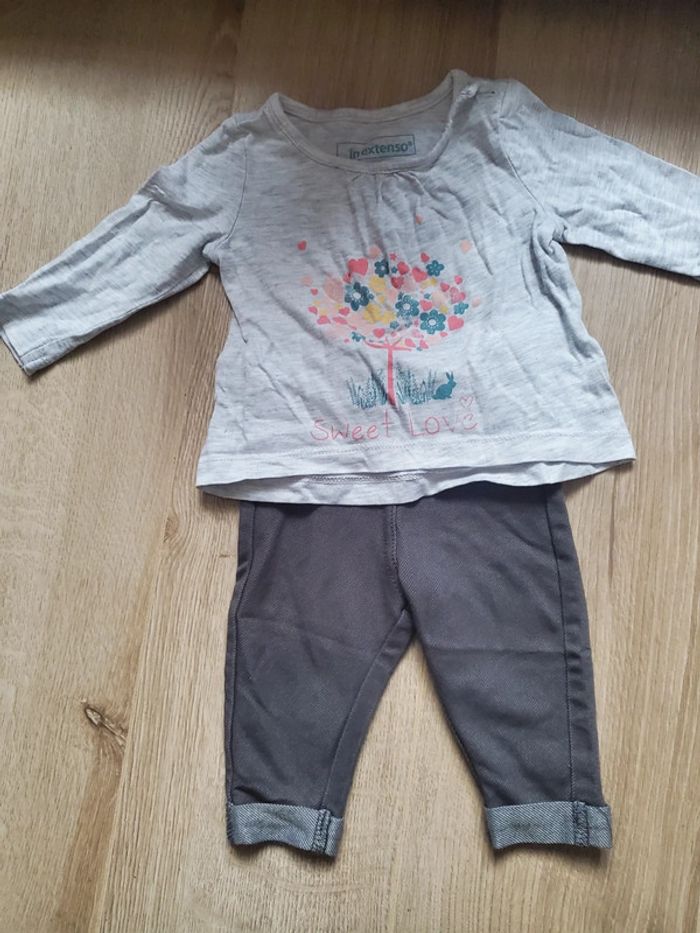 🌴 Ensemble 2 pièces tshirt + jogging taille 3 mois